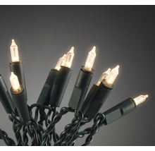 Lichterkette mit Glühbirnen und grünem Kabel