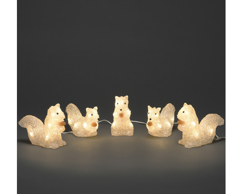 Lichterkette mit Eichhörnchenfiguren