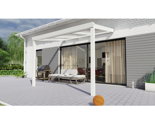 Terrassenüberdachung Legend mit Polycarbonat klar 300x250 cm weiß