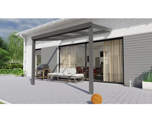 Terrassenüberdachung Legend mit Polycarbonat klar 300x200 cm anthrazit