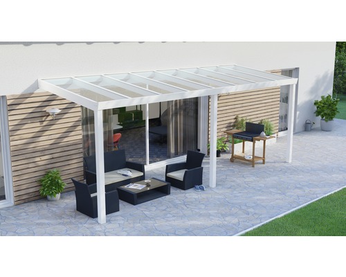 Terrassenüberdachung Legend mit Verbund-Sicherheits-Glas 8 mm 600x200 cm weiß
