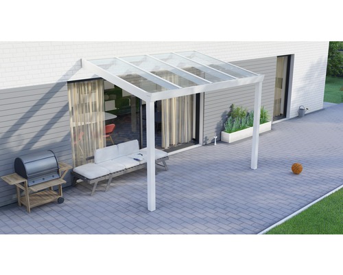 Terrassenüberdachung Legend mit Verbund-Sicherheits-Glas 8 mm 300x250 cm weiß