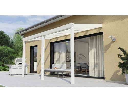 Terrassenüberdachung Legend mit Verbund-Sicherheits-Glas 8 mm 400x250 cm weiß