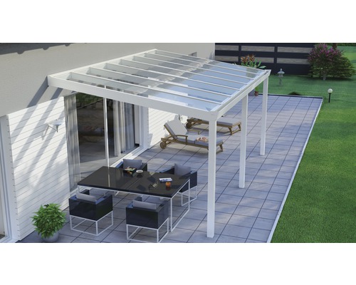 Terrassenüberdachung Legend mit Verbund-Sicherheits-Glas 8 mm 500x300 cm weiß