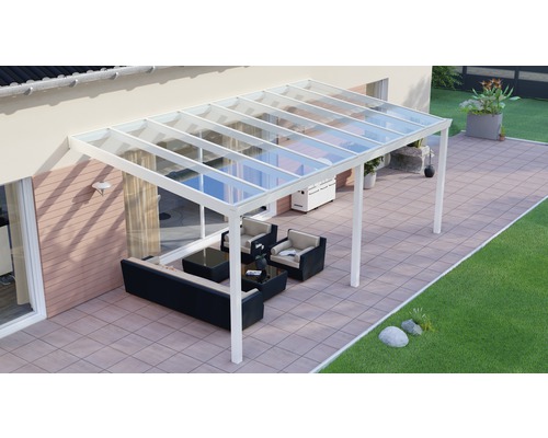 Terrassenüberdachung Legend mit Verbund-Sicherheits-Glas 8 mm 600x300 cm weiß