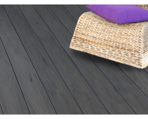 Konsta WPC Terrassendiele Masivo Vollprofil mattiert 20x145 mm (Meterware ab 1,00 m bis max. 6,00 m) räuchereiche dunkelgrau Konsta WPC Terrassendiele Masivo Vollprofil mattiert 20x145 mm (Meterware ab 1,00 m bis max. 6,00 m) räuchereiche dunkelgrau