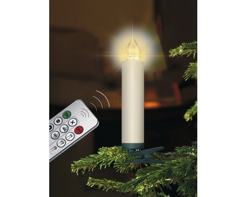 10 Stk. LED Kerze Niko Licht Fix Mini elfenbein Lichtfarbe warmweiß inkl. Fernbedienung