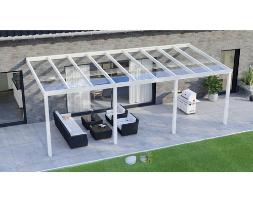 Terrassenüberdachung Legend mit Verbund-Sicherheits-Glas 8 mm 700x350 cm weiß