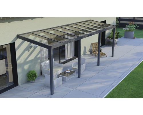 Terrassenüberdachung Legend mit Verbund-Sicherheits-Glas 8 mm 700 x 200 cm anthrazit struktur Terrassenüberdachung Legend mit Verbund-Sicherheits-Glas 8 mm 700 x 200 cm anthrazit struktur