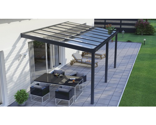 Terrassenüberdachung Legend mit Verbund-Sicherheits-Glas 8 mm 500 x 300 cm anthrazit struktur Terrassenüberdachung Legend mit Verbund-Sicherheits-Glas 8 mm 500 x 300 cm anthrazit struktur
