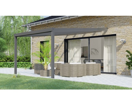 Terrassenüberdachung Legend mit Verbund-Sicherheits-Glas 8 mm 300 x 400 cm anthrazit struktur Terrassenüberdachung Legend mit Verbund-Sicherheits-Glas 8 mm 300 x 400 cm anthrazit struktur