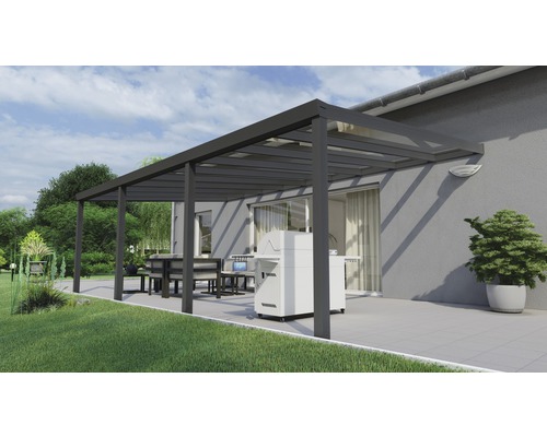 Terrassenüberdachung Legend mit Verbund-Sicherheits-Glas 8 mm 700 x 400 cm anthrazit struktur Terrassenüberdachung Legend mit Verbund-Sicherheits-Glas 8 mm 700 x 400 cm anthrazit struktur