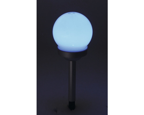 Leuchtende Gartenkugel mit Erdspieß