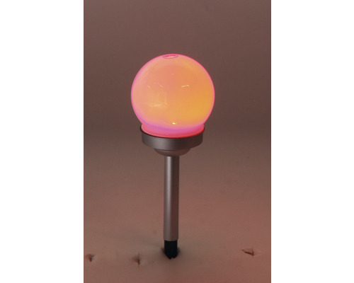 Gartenleuchte mit kugelförmigem Lampenschirm und Erdspieß