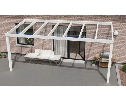 Terrassenüberdachung Expert mit Verbund-Sicherheits-Glas 8 mm 500x250 cm weiß