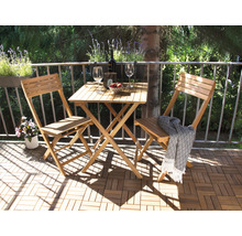 Gartenmöbelset GARDEN PLACE Svea 2 Sitzer 3 tlg. braun aus robustem Akazienholz, klappbar