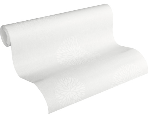 Weiße Tapetenrolle mit Blumendesign