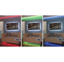 TIP Betriebsfertiges LED Strip-Set 10 m 19W 600 lm 3000 K warmweiß RGB Farbwechsel 120 LED´s 24V mit Fernbedienung-thumb-8