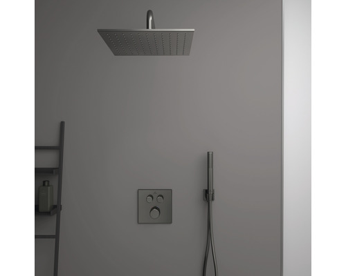 Brausegarnitur mit Kopfbrause, Handbrause und Thermostat