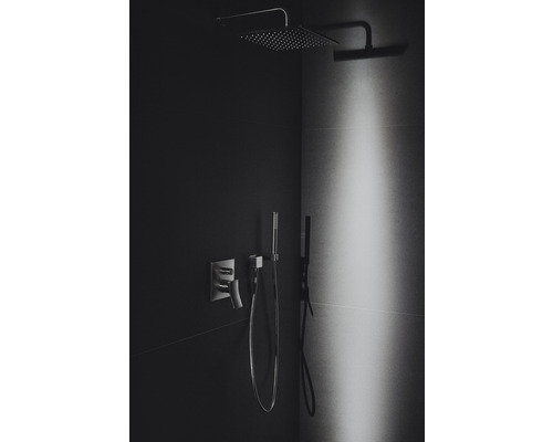 Badezimmer mit Duschkopf, Handbrause und Armatur