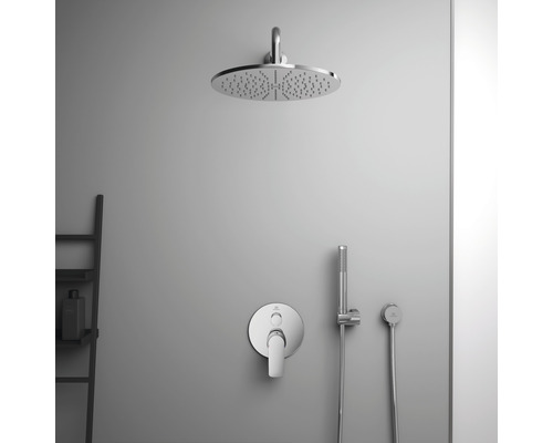 Duscharmatur mit Kopfbrause, Handbrause und Mischer für das Badezimmer