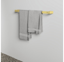 Handtuchhalter mit zwei grauen Handtüchern