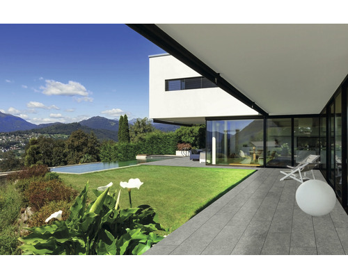 Feinsteinzeug Terrassenplatte Portland Plata rektifizierte Kante 180 x 40 x 2 cm