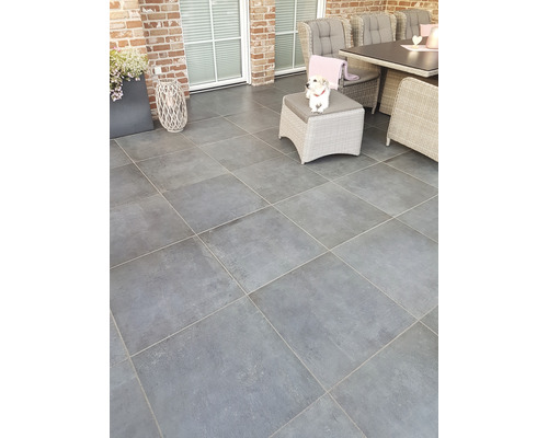 Beton Terrassenplatte 2in1 Kombiplatte iStone Duocera Concreto basalt 60 x 60 x 4 cm