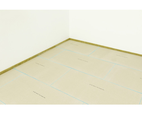 Raumecke mit Trittschalldämmplatten und Randdämmstreifen