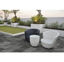 Muster zu Feinsteinzeug Terrassenplatte Antiquus Carbonio