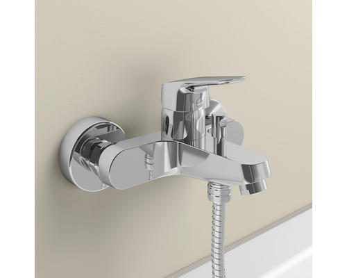 Wannenarmatur zur Wandmontage mit Brauseschlauch
