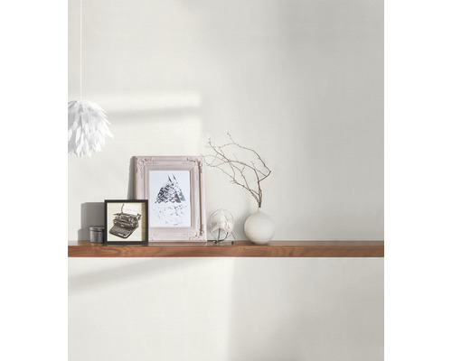 Wohnraum mit Wandregal und Dekoration