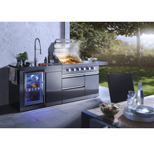 Outdoorküche Buschbeck Cambridge mit 4 Hauptbrenner, Heckbrenner, Seitenbrenner, Spüle und Kühlschrank