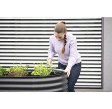 Hochbeet klassisch WESTMANN oval 240 x 80 x 82 cm grau