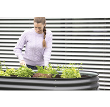 Hochbeet klassisch WESTMANN oval 240 x 80 x 82 cm grau