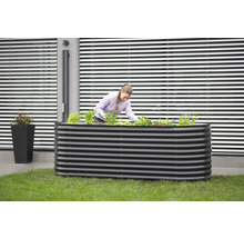 Hochbeet klassisch WESTMANN oval 240 x 80 x 82 cm grau