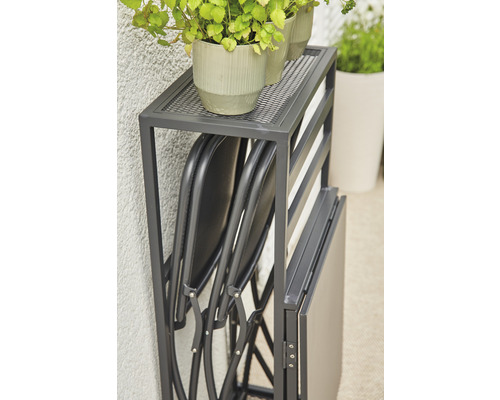 Klapptischset mit Ständer und Pflanzen