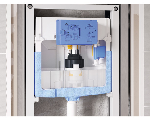 Vorwandelement für ein Hänge WC mit Spülkasten und Betätigungsplatte
