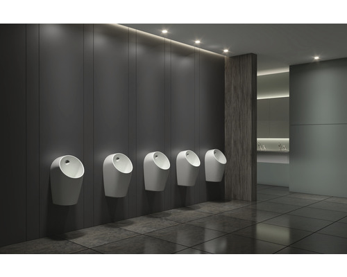 Reihe von Urinalen in einem öffentlichen Badezimmer