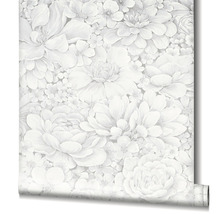 Vliestapete 33952 Botanica Floral weiß grau-thumb-6