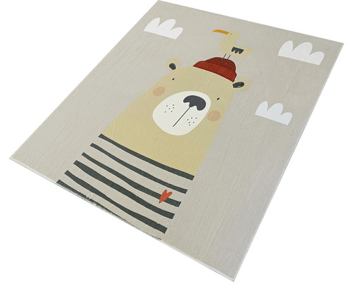 Teppich mit Bär und Möwe Motiv für Kinderzimmer