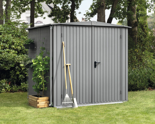 Gartenhaus Hörmann EcoStar Trend-S Typ 2 RAL9007 Doppeltür 258,8 x 247,7 cm grau