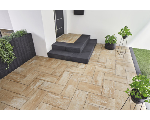 Beton Terrassenplatte Crescendo Trend sahara-weiss-melange 50 x 25 x 5 cm