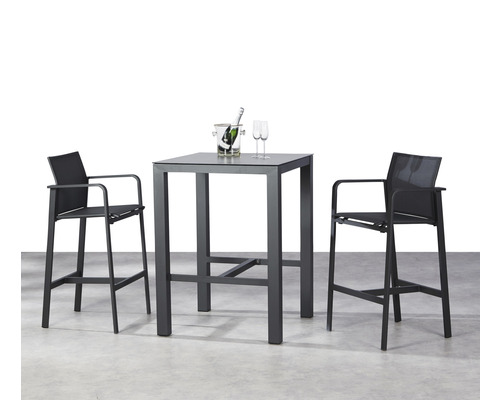 Bar-Set mit Tisch, zwei Barstühlen, Sektkübel und Sektgläsern für den Außenbereich
