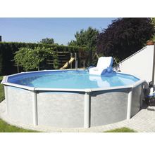 Aufstellpool Stahlwandpool-Set Steinbach Grande rund Ø 457x135 cm inkl. Skimmer, Erweiterungs-Set und Anschlussschlauch weiß