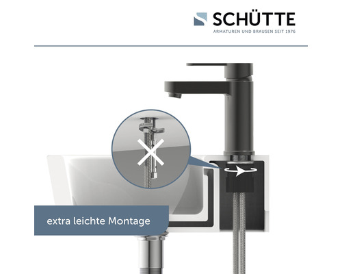 Schütte Wasserhahn mit einfacher Montage dargestellt.