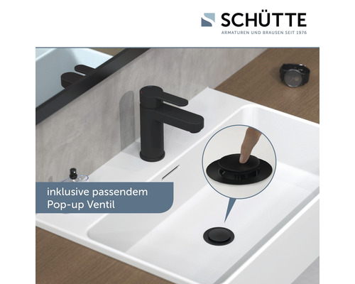 Waschbecken mit Wasserhahn und inklusivem Pop-up Ventil