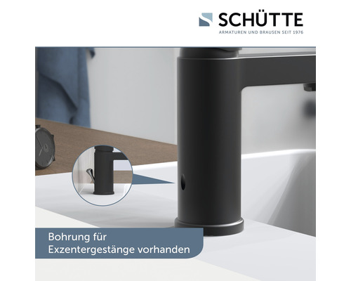 Bohrung für Exzentergestänge am Waschtischmischer vorhanden