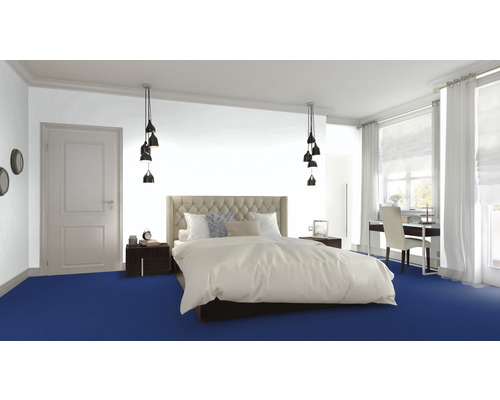 HORNBACH blau Teppichboden | Velours breit Ines 400 (Meterware) cm
