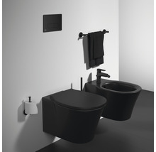Wand-WC Set Ideal Standard Connect Air Tiefspüler ohne Spülrand AquaBlade schwarz matt mit WC-Sitz K8768V3-thumb-3